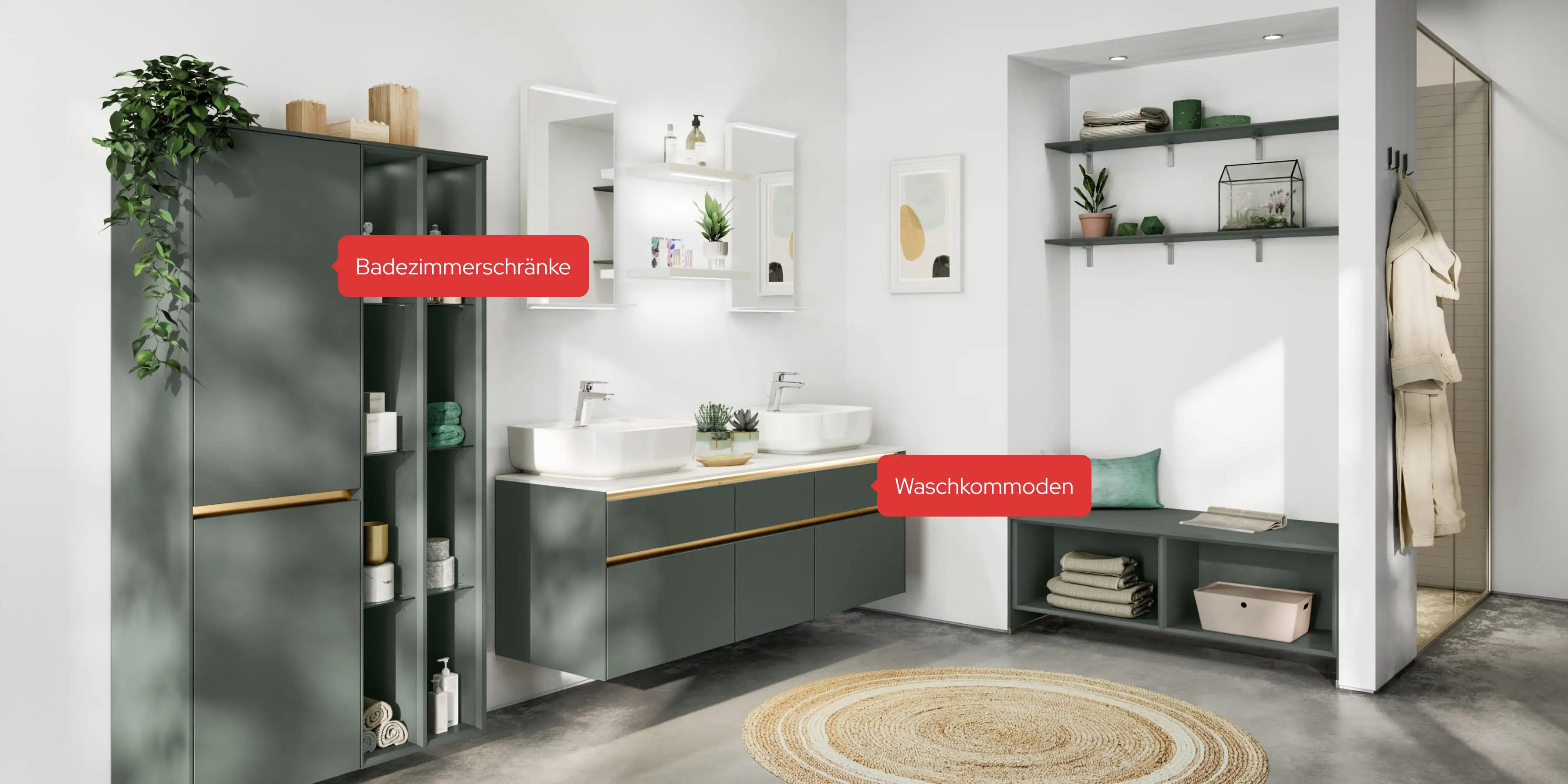 Grüne Badmöbel