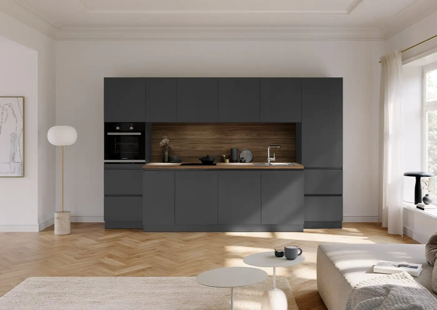 Moderne Küche im graphit Küchendesign