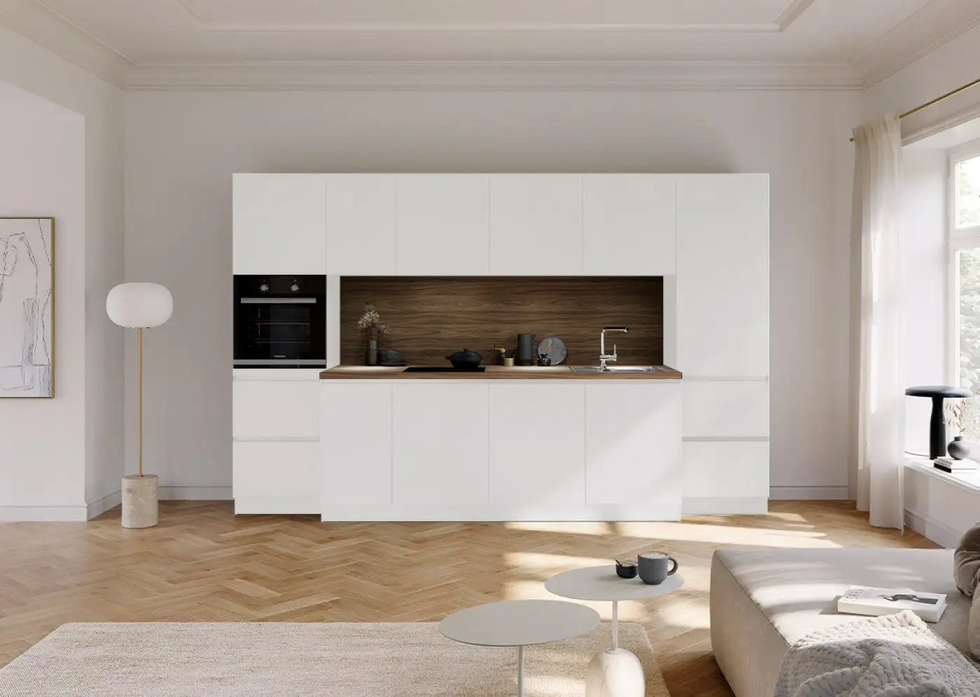 Moderne Küche im weißem Küchendesign