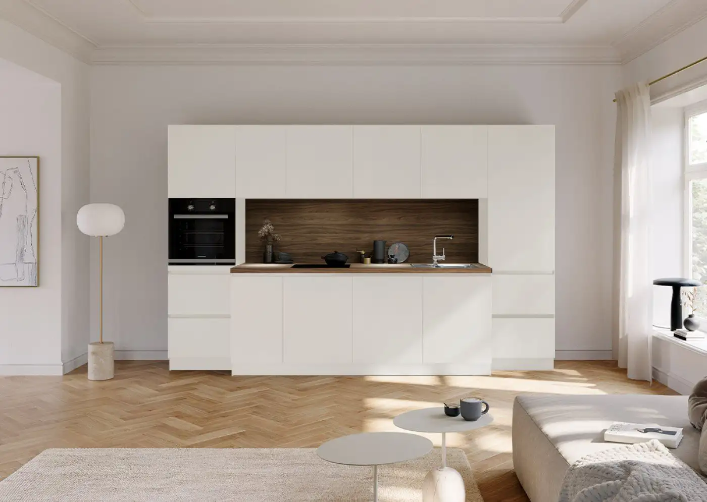 Moderne Küche im satin Küchendesign